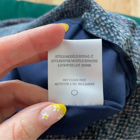 Theory Multi Tweed-Print Hodal C Silk Georgette Sleeveless Top EUC Size Small - Picture 10 of 11